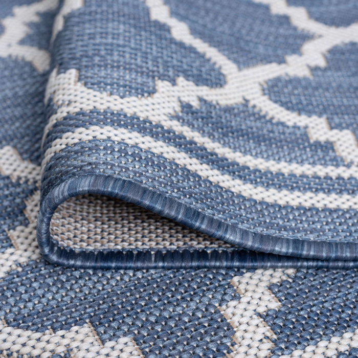 Three Posts™ Danesfield Flatweave Blue Indoor/Outdoor Rug & Reviews